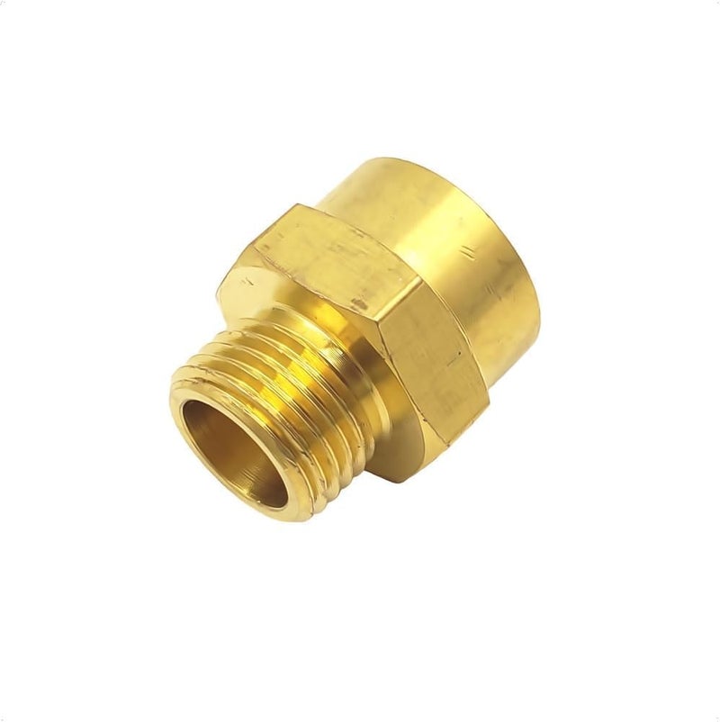 PartLogix Metric to NPT Brass Bushing Adapter (M16x1.5 Male to 3/8" NPT Female, 1) - Image 1
